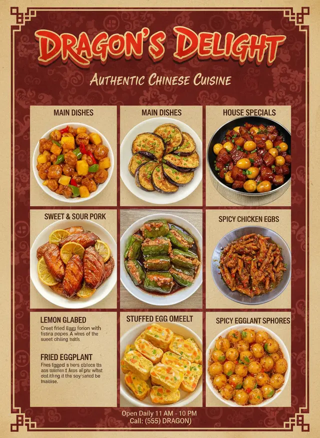 AI生成菜单排版