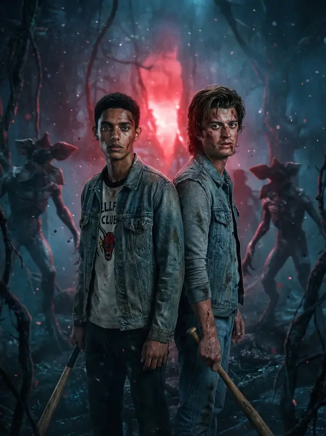 《怪奇物语》AI合照